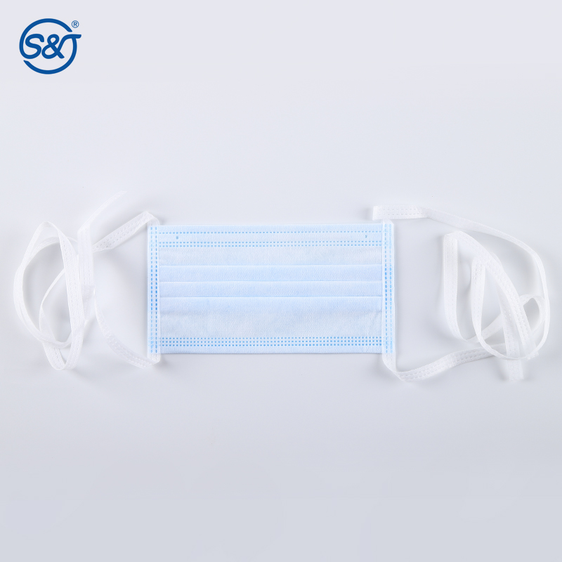 OEM Manufacture EN14683 Tie on Disposable Medical Surgeon Face Mask High Quality 3ply breathable Surgical Mask