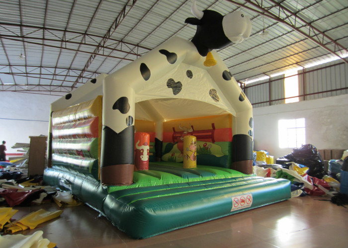 Commercial inflatable cow bouncy PVC inflatable animal bouncer digital painting inflatable jumping house