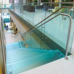 Residential Commercial Steel Stringer Unti - Skid Frosted Glass Stair Stainless
