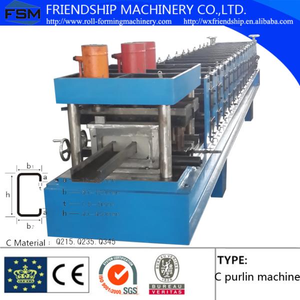 Cold / Hot Steel C Purlin Roll Forming Machine By Chain Transmission