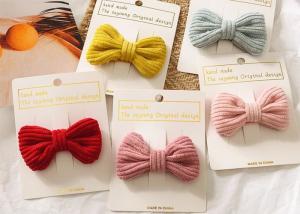 Wholesale Kids girls candy colored DIY INS BB clip bobby pins Cute knotted fabric hair accessories OEM logo from china suppliers