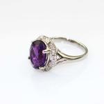 Fashion Jewelry 925 Silver Oval Pink Cubic Zircon Gemstone Ring (R193)