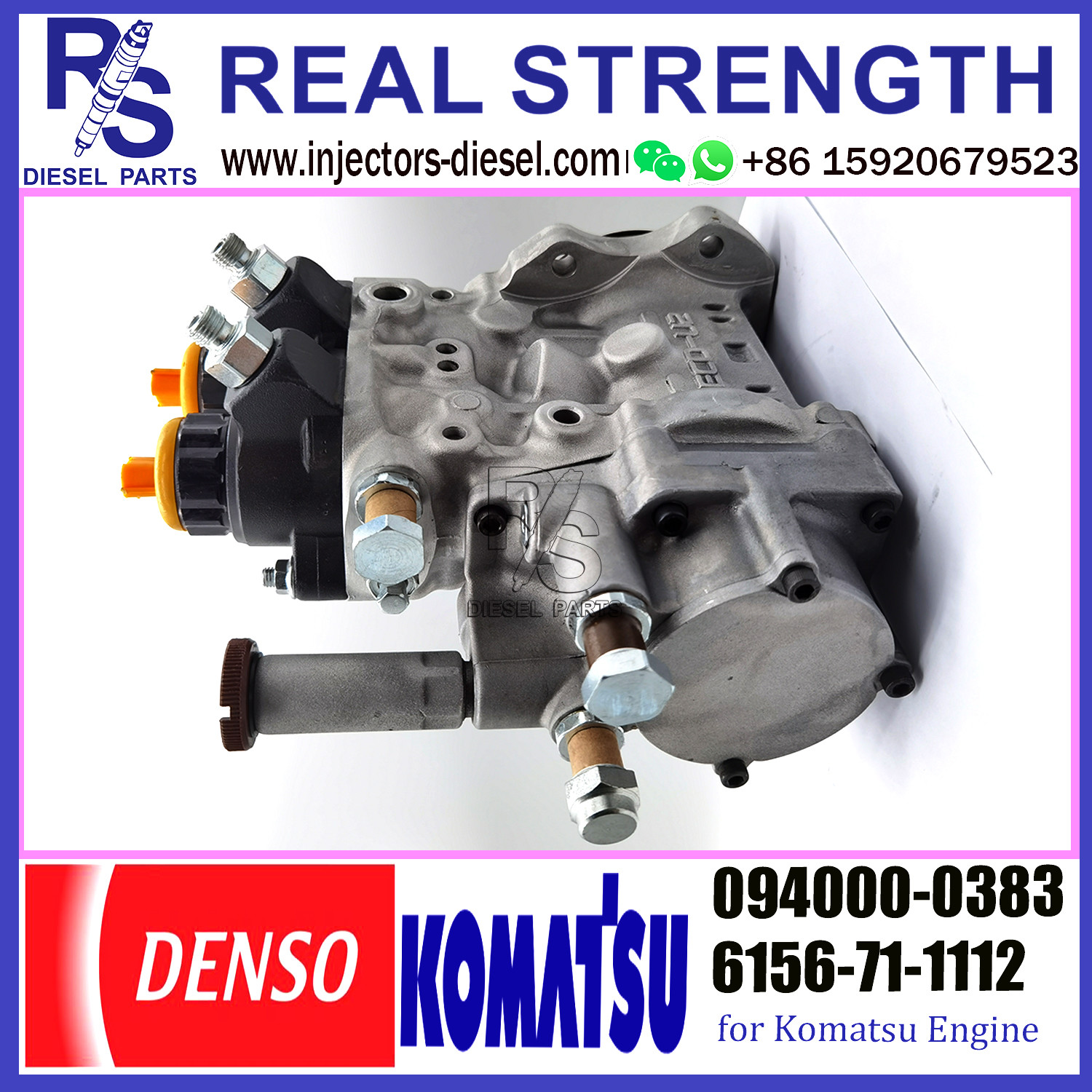 DENSO pump 094000-0383 Diesel Engine Fuel Pump 094000-0383 For Komatsu 6156-71-1112 6156-71-1111 6156-71-1110