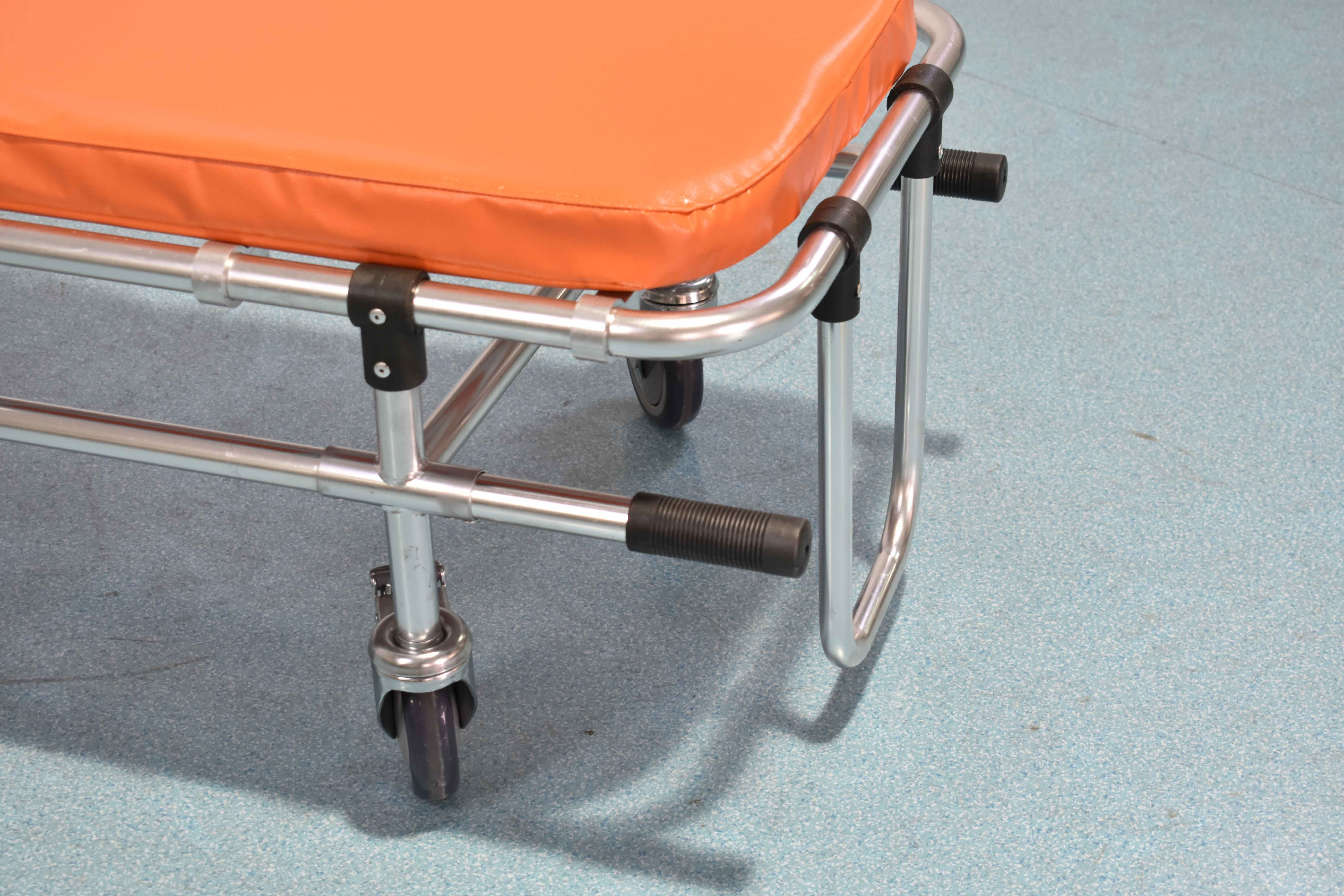 159Kg 55cm Foldable Stainless Steel Stretcher Trolley With Wheels Transfer Patient