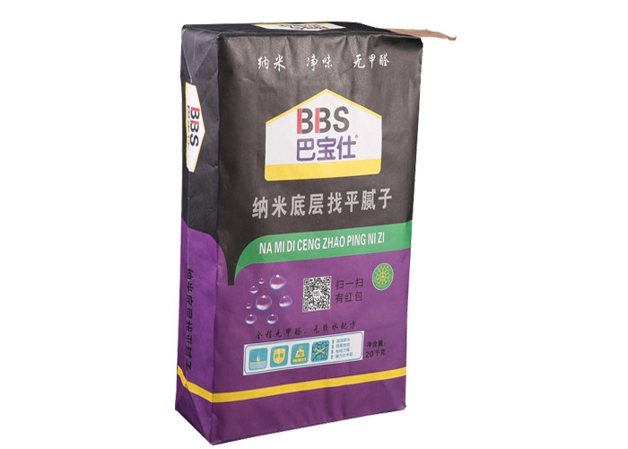 Industrial Usage Pasted Valve Bags Flat Bottom Anti Slip Or Plain Surface Treatment