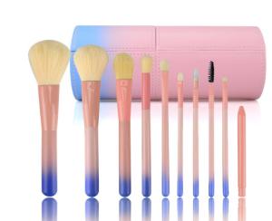 Wholesale Soft Synthetic Hair Cosmetic Makeup Brush Set 10Piece Gradient Color from china suppliers