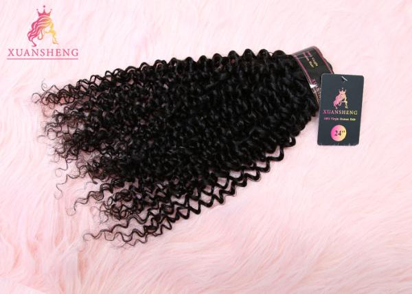 Full Cuticle Virgin Indian Hair / Kinky Curly No Shed Unprocessed Human Hair