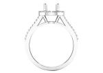 0.9ct Oval Semi Mount Jewelry Ring18K White Gold Material Prong setting Type