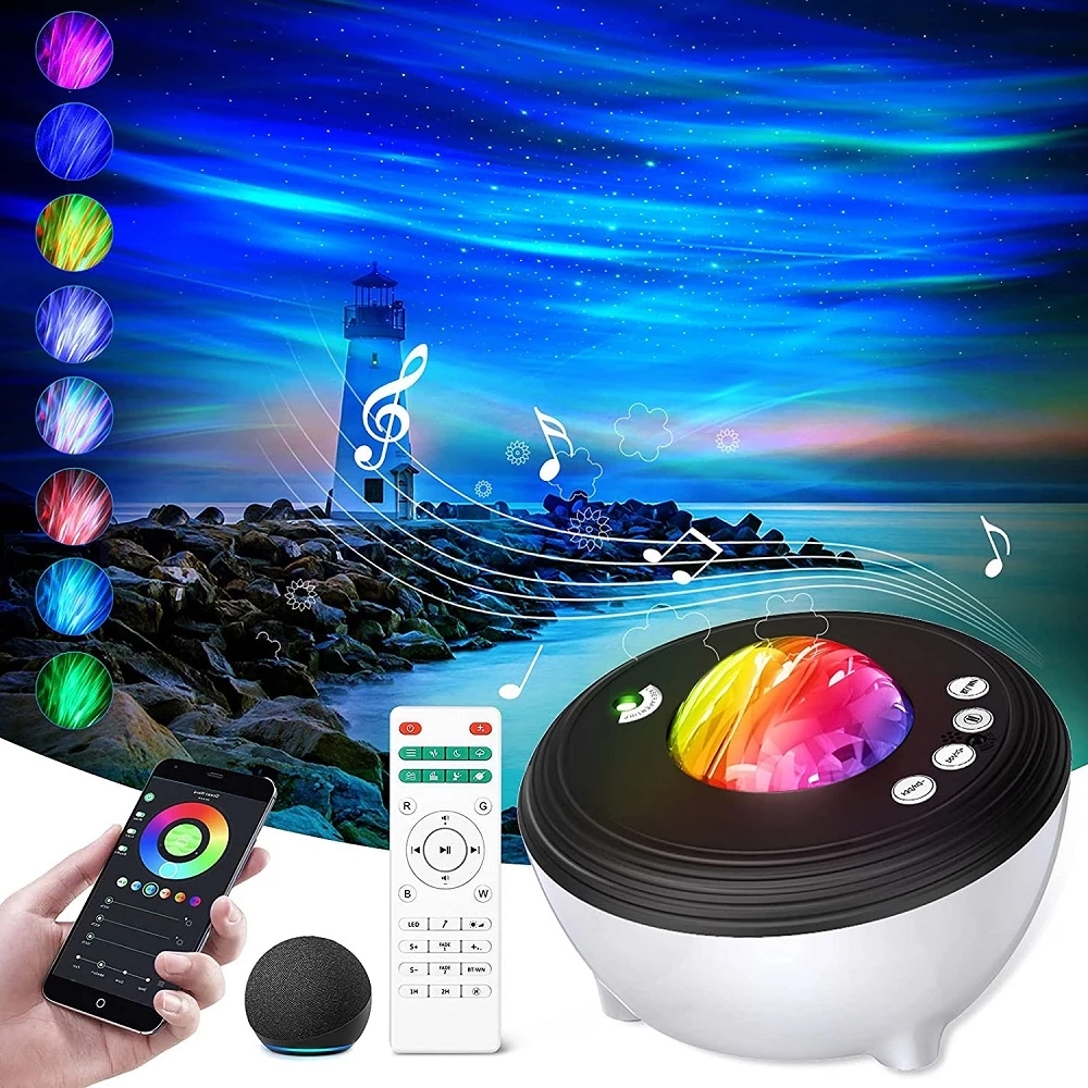 Aurora Star Light Galaxy Projector For Bedroom Smart Aurora Star Projector with Remote App Alexa Night Light Speaker Kid