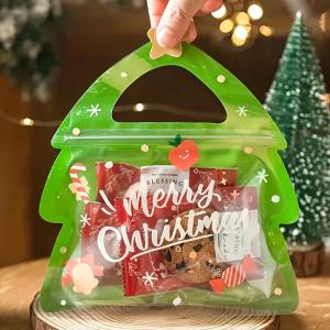 Wholesale Christmas Stocking Special Shaped Candy Packaging Bag Plastic Zipper Bag For Gummies from china suppliers