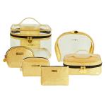 Transparent Gold Glitter Cosmetics PVC Makeup Bag