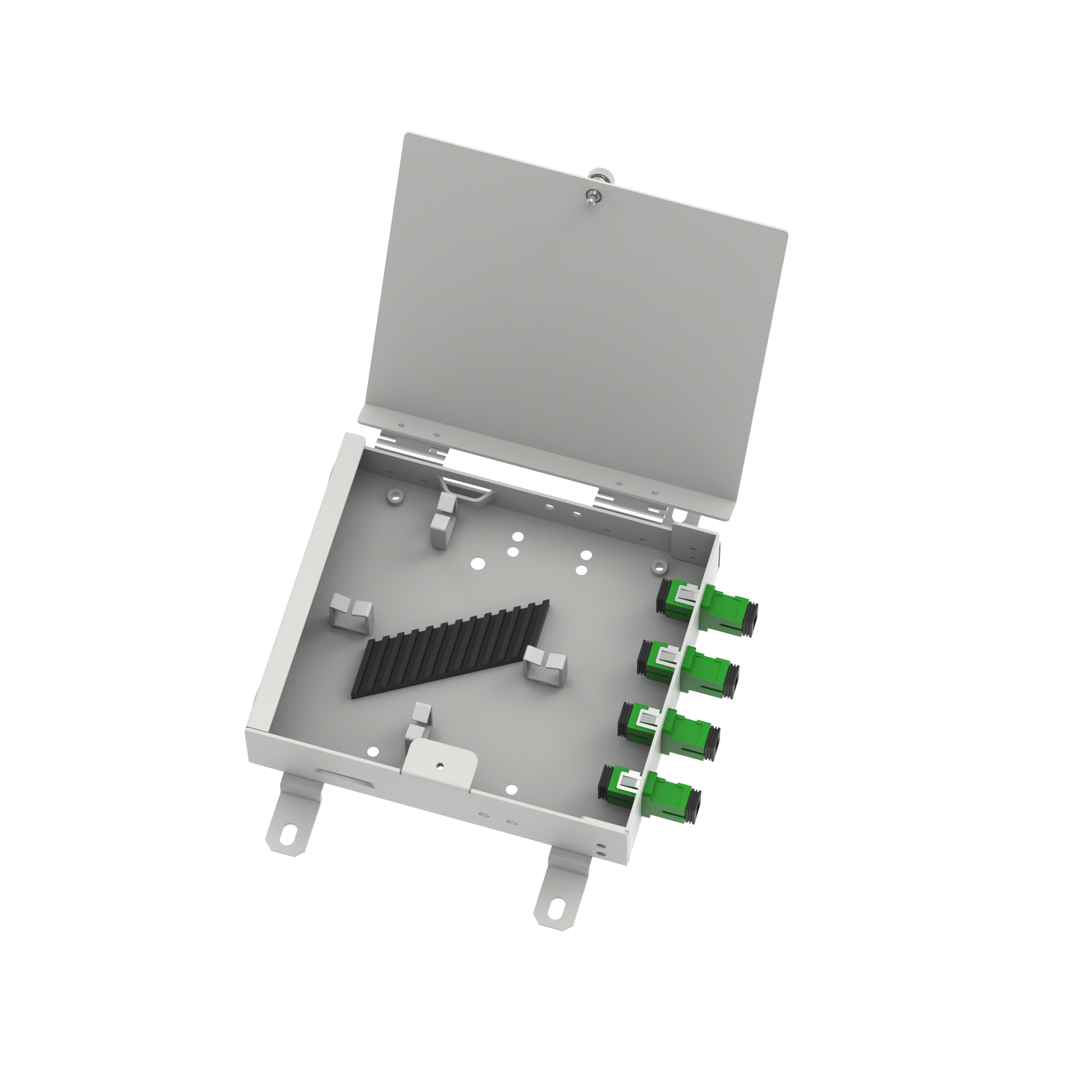ODN Network SC APC Type 4 Cores Fiber Optic FTTH Terminal Box for FTTX Distribution