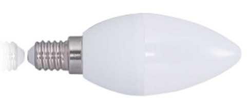 LED candle c37 5.5w plastic cover aluminum energy saving lamp house office used