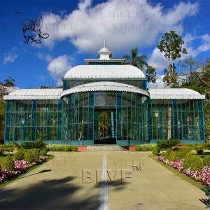 Wholesale Glass Houses Sunroom Wedding Orangery Galvanized Event Metal Greenhouse Iron Gazebo Large Outdoor from china suppliers