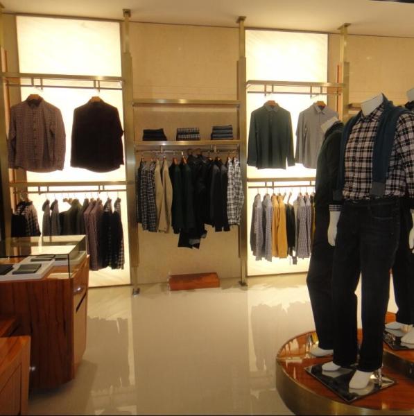 Wooden Material Garment Shop Fittings Eco - Friendly Durable With Display
