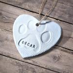White Air Dry Clay Sympathy Pet Memorial Ornament Zoopollo