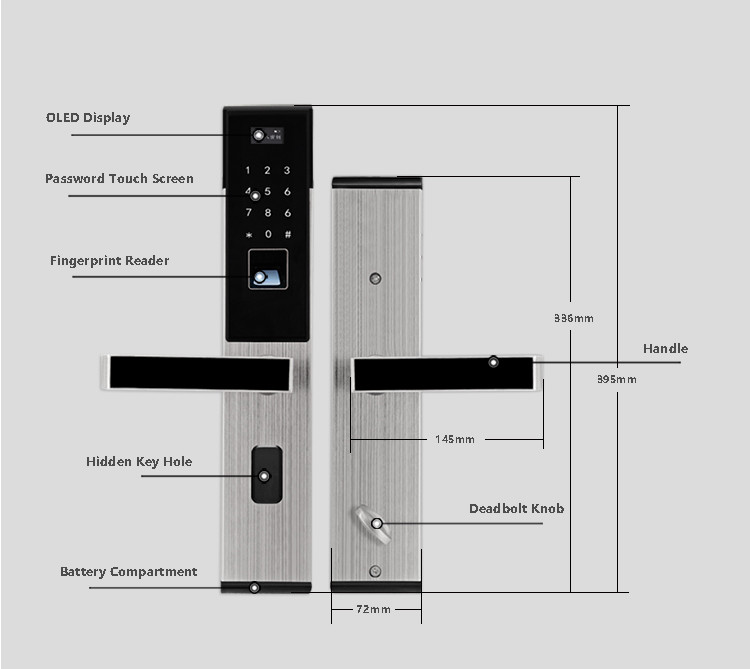 Fingerprint Intelligent Lock Keyless Front Door Combination Locks For Home Decoration