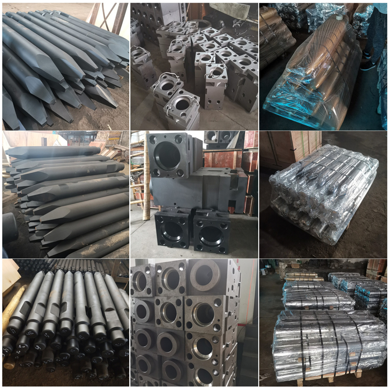 Excavator Parts Hydraulic Rock Hammer Breaker Blunt Chisel 68mm Hydraulic Breaker Chisels Tool Of Wedge Type 135mm 140mm