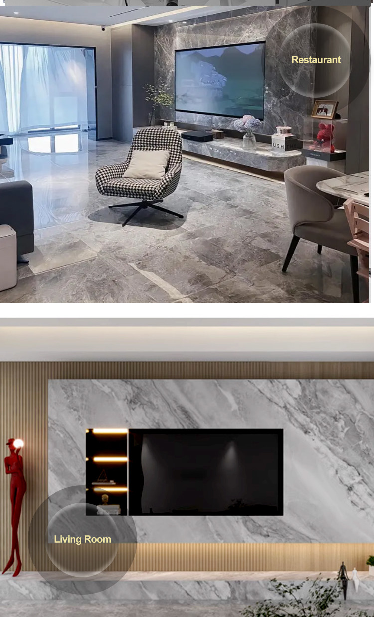 High Density Minimalist Style Bamboo Wood Fiber Veneer PET Marble Wall Panel