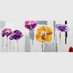 Hand Painted Abstract Art Canvas Paintings , Acrylic Purple Floral Wall Art