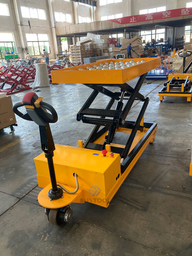 500 Lbs Mobile Lift Tables 4x8 Self Propelled Lift Table Jack Stand With Transfer Ball Platform
