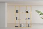 Modern Square Gold Stainless Steel Bookshelf Glass Study Customisable Bookcase