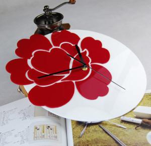 Wholesale Red Flower Acrylic Art Contemporary Wall Clocks LY-029 from china suppliers