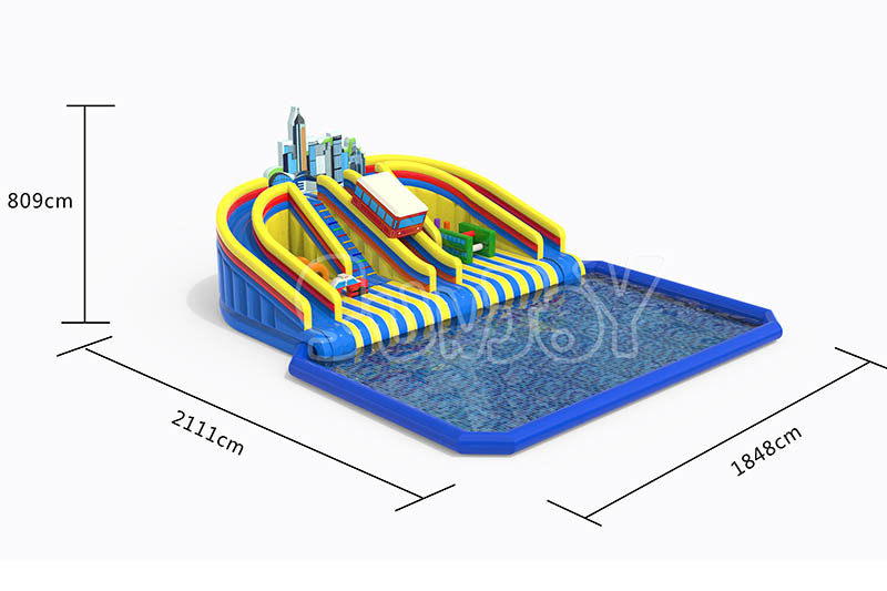 0.9mm Plato Commercial Inflatable Water Park With Slide