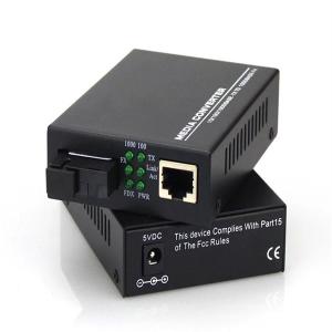 Wholesale Black Ethernet Fiber Media Converter 10/100/1000M Single Fiber Single Mode 20km from china suppliers