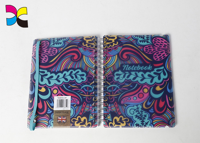 Professional Stationery Hardcover PU Spiral Notebook Printing With Elastic Band