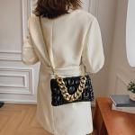 Customized Logo Printing PU Leather Handbags Stylish Ladies' Purses with Chain