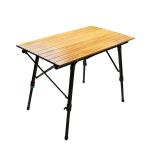 Metal 90CM Aluminum Fold Up Table Garden Portable Wooden Folding Picnic