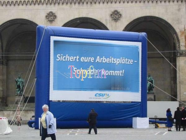 Blue Inflatable Advertising Movie Screen Inflatable Movie Theater Screens