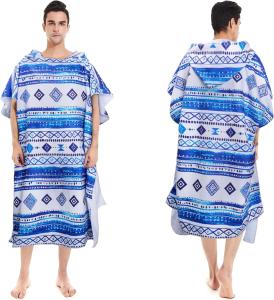 Wholesale Wholesale Custom Logo Quick Dry Suede Microfiber Surf Poncho Modern Beach Towel Hood for Adults Children Sports Pattern Knitted from china suppliers
