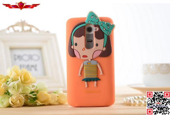 New Arrival Brand New 100% Qualify Cartoon Silicone Cover Case For LG G2 Multi