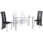 Customized Dining Room Furnitures 1200*700*750mm Glass Dining Table 6 Seater