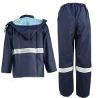 Hooded Reflective Running Rain Jacket Fishing Clothes Heavy PU High Visibility
