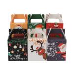 Christmas style biodegradable paper food packaging box,PVC open Gift Biodergrada