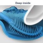39.6cm Length Wall Mounted Silicone Toilet Brush And Holder Set 211g Lightweight
