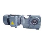 Inline Motor Helical Bevel Gear Reducer K Series Gearbox With Flange