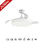 White Ceiling Fan With Light 3 Pc Blades Dimmable Led Light Dc Motor