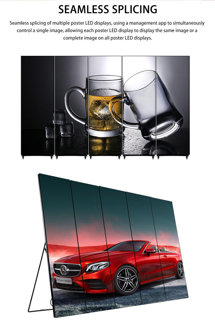 Portable LED Poster Display Floor Style Shopping Mall Advertising Digital Signage