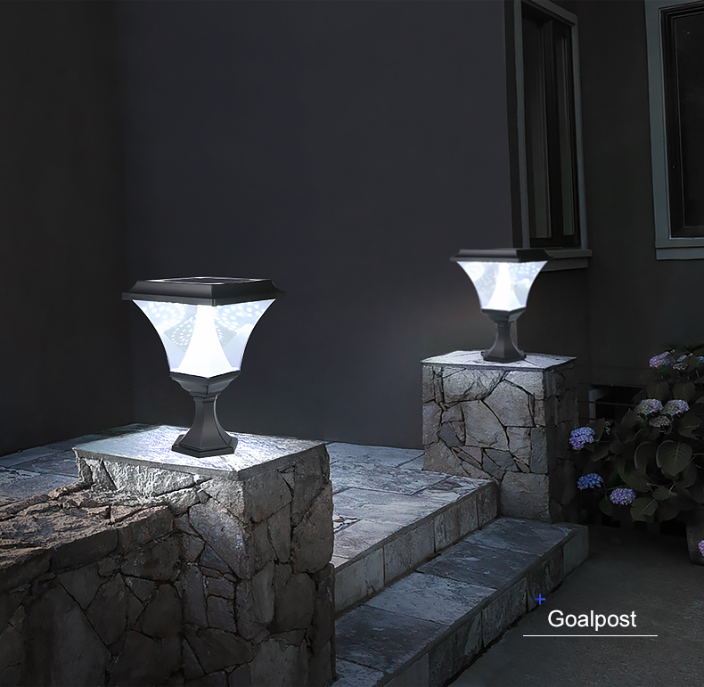 Die Cast Aluminium 30W Solar Pillar Light Garage Fence Decoration post lamp