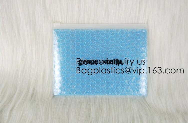 New Design Pvc k Epe Foam Heart-Shaped Bubble Bag For Cosmetic/Pink Plastic Bubble Bag With Zipper bagease package