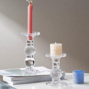 Wholesale 2 Sizes Glass Pillar Taper Candle Holders Centerpiece For Dining Table from china suppliers