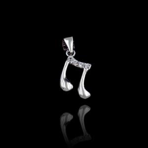 Wholesale Simple Music Symbol Cubic Zirconia Pendant / Pure 925 Sterling Silver Jewelry from china suppliers