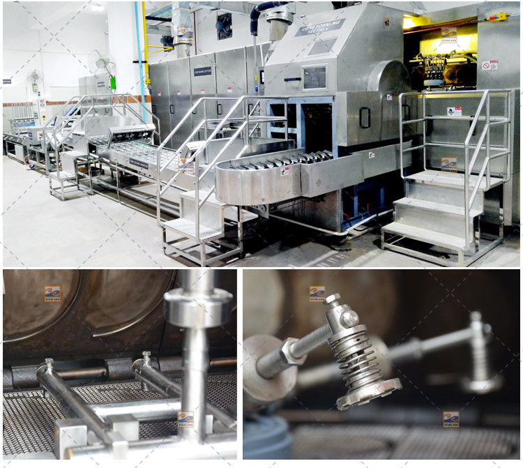 Less Gas Consumption Wafer Production Line Fully Automatic 6000 Standard Cones / Hour