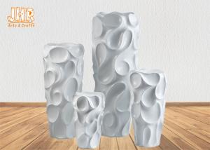 Wholesale Creative Wavy Pattern Fiberglass Flower Pots / Floor Vases Lightweight from china suppliers
