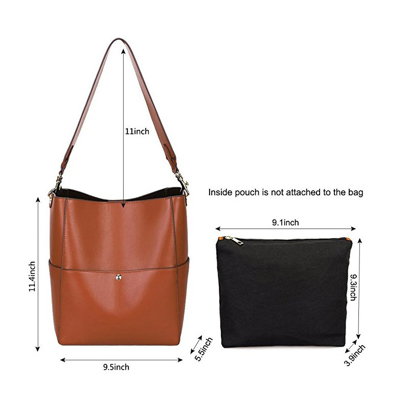 Large Shoulder Women Tote Handbags Cowhide 9.5inch OEM Acceptable