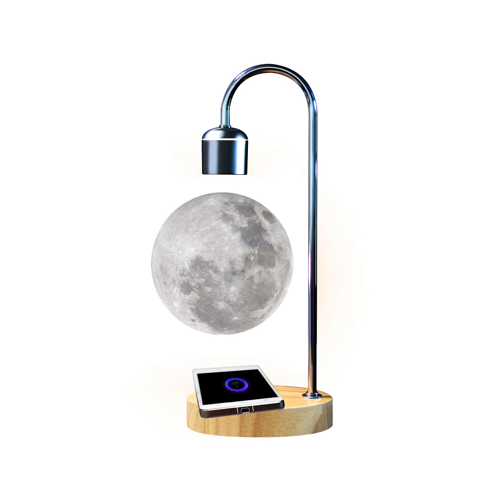 Creative 3D Floating Moon Light Unique Gifts Table Lamp Home Decoration Floating Lamp with Wireless Charging Function fo